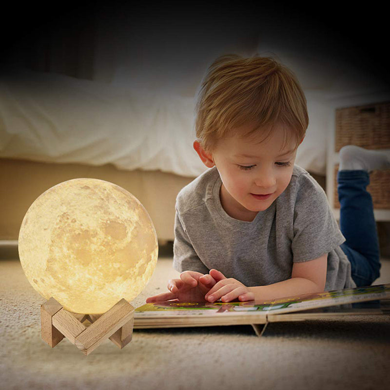 Luna Glow LED Moon Lamp 3D Timeable Dimmable Rechargeable Bedside Table Desk Lamp Children's Leds Night Light