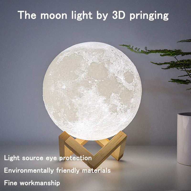 Luna Glow LED Moon Lamp 3D Timeable Dimmable Rechargeable Bedside Table Desk Lamp Children's Leds Night Light