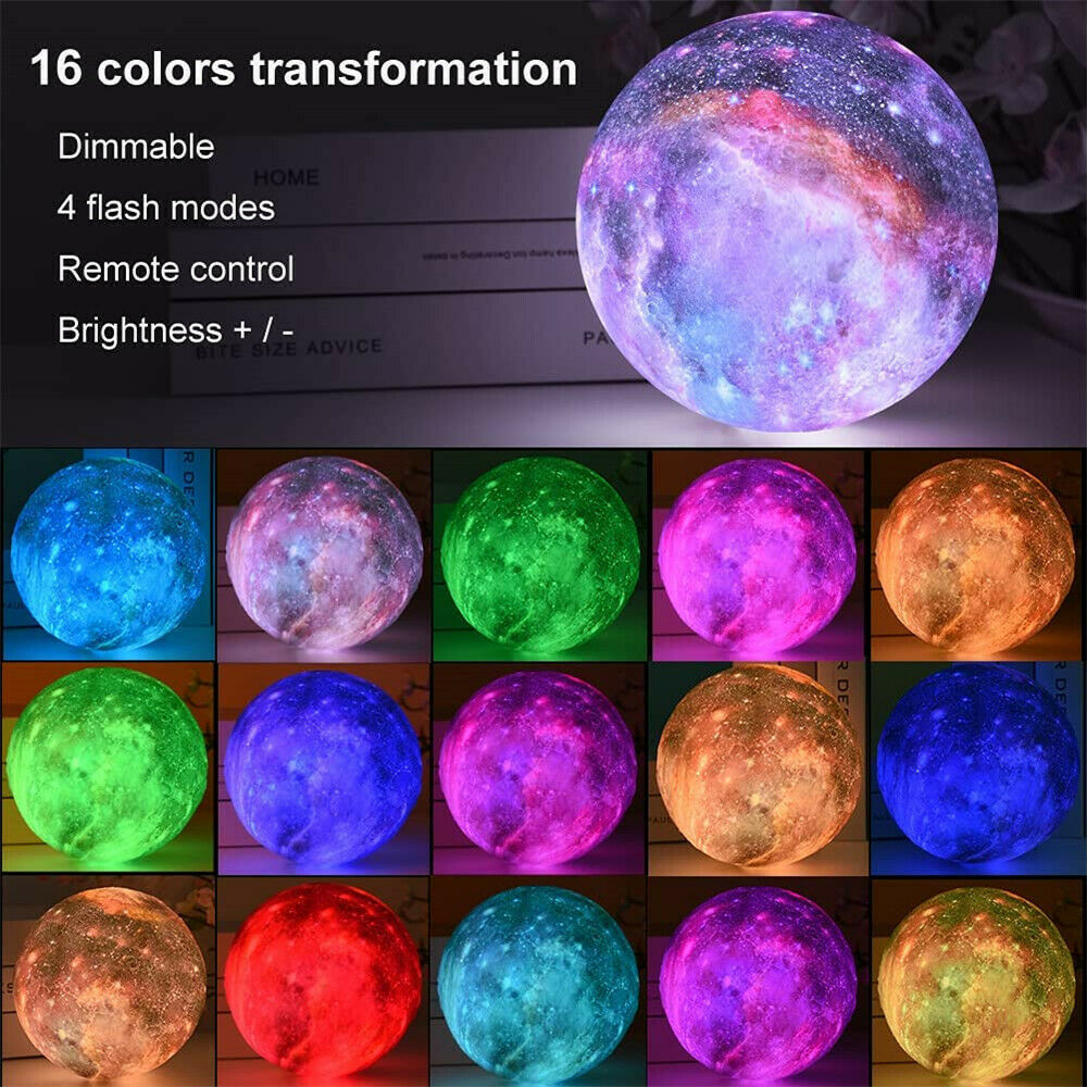 Luna Glow Galaxy Lamp Moonlight USB LED Night Lunar Light Touch Color Changing Moon Lamp